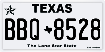 TX license plate BBQ8528