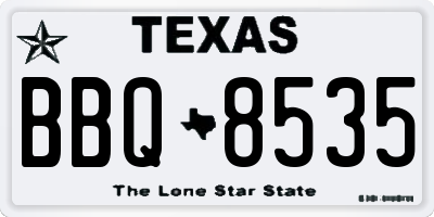 TX license plate BBQ8535