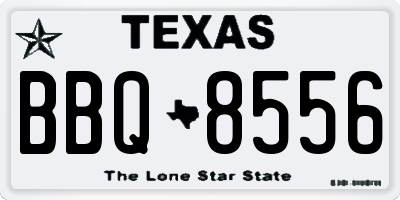 TX license plate BBQ8556