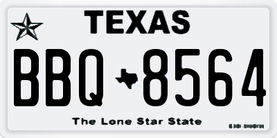 TX license plate BBQ8564