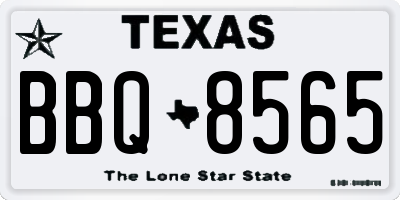 TX license plate BBQ8565