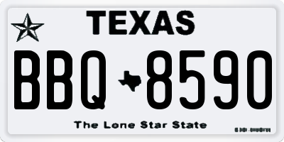 TX license plate BBQ8590