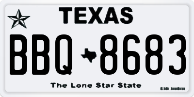 TX license plate BBQ8683