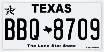 TX license plate BBQ8709