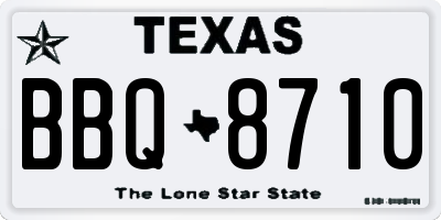 TX license plate BBQ8710