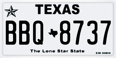TX license plate BBQ8737