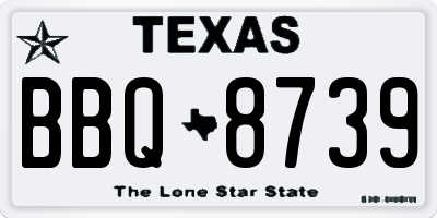 TX license plate BBQ8739