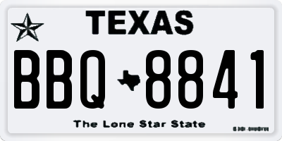 TX license plate BBQ8841