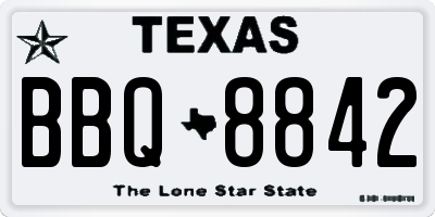 TX license plate BBQ8842