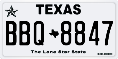 TX license plate BBQ8847
