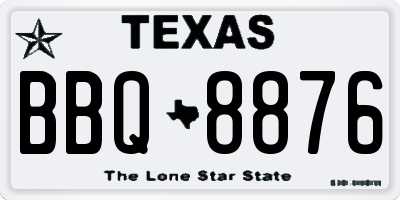 TX license plate BBQ8876