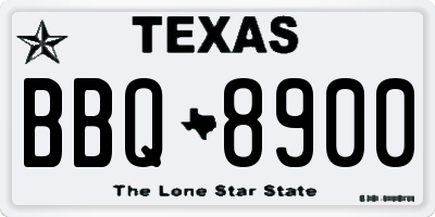 TX license plate BBQ8900