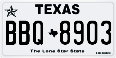 TX license plate BBQ8903