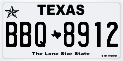 TX license plate BBQ8912