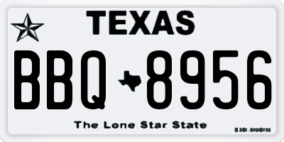 TX license plate BBQ8956