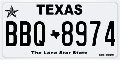 TX license plate BBQ8974