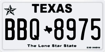 TX license plate BBQ8975