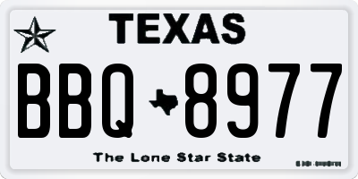 TX license plate BBQ8977