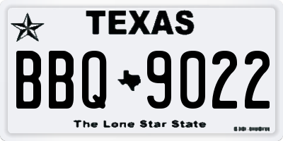 TX license plate BBQ9022