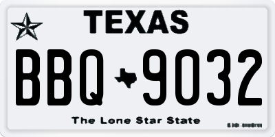 TX license plate BBQ9032