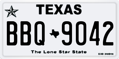 TX license plate BBQ9042