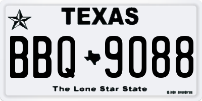 TX license plate BBQ9088