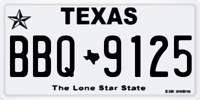 TX license plate BBQ9125