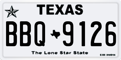 TX license plate BBQ9126