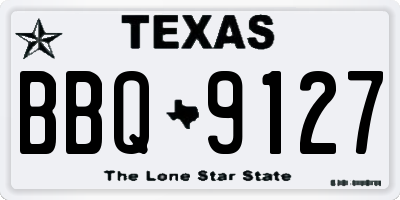 TX license plate BBQ9127