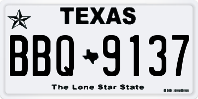 TX license plate BBQ9137