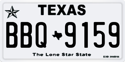 TX license plate BBQ9159