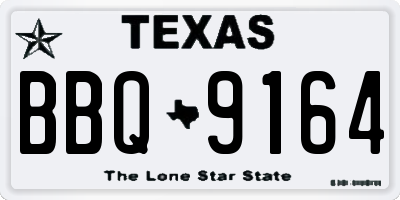TX license plate BBQ9164