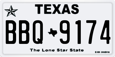 TX license plate BBQ9174