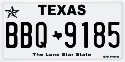 TX license plate BBQ9185
