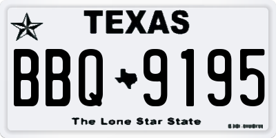TX license plate BBQ9195