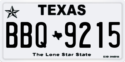 TX license plate BBQ9215