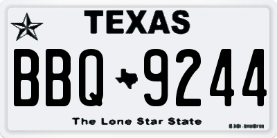 TX license plate BBQ9244