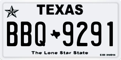 TX license plate BBQ9291