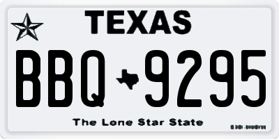 TX license plate BBQ9295