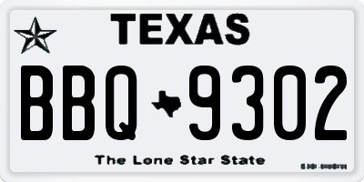 TX license plate BBQ9302