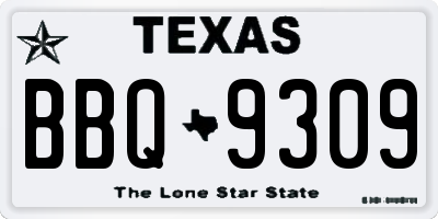 TX license plate BBQ9309
