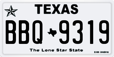 TX license plate BBQ9319