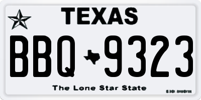 TX license plate BBQ9323