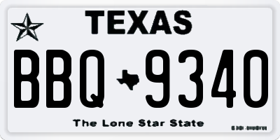 TX license plate BBQ9340