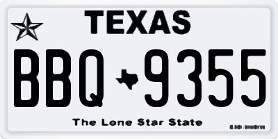 TX license plate BBQ9355