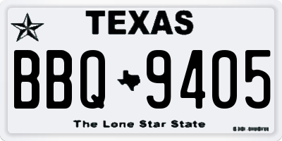 TX license plate BBQ9405