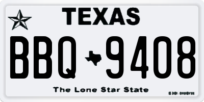 TX license plate BBQ9408