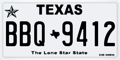TX license plate BBQ9412