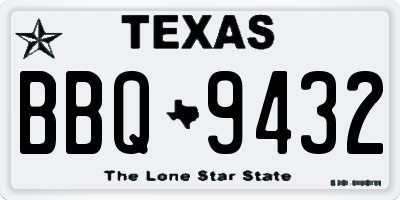 TX license plate BBQ9432