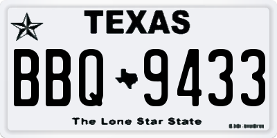 TX license plate BBQ9433